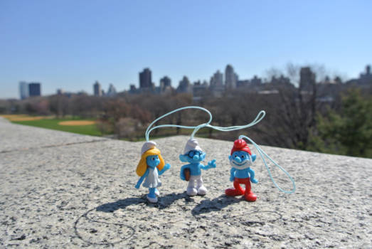Central Park - The Belgian Smurfs at Belvedere Castle Central Park NY