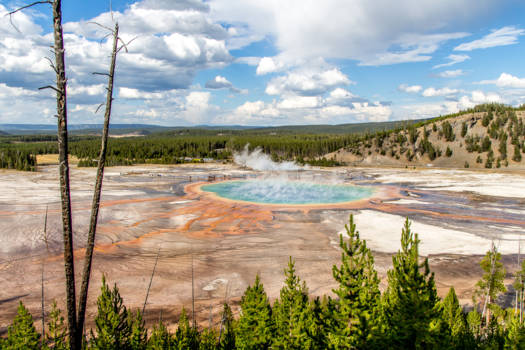 Yellowstone National Park - Grand Prismatic Spring, heet water kleurenpalet.