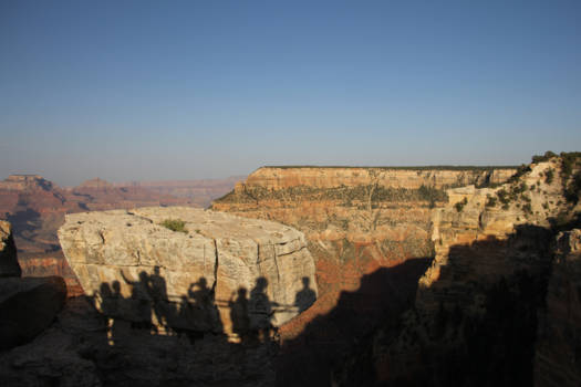 Grand Canyon National Park - Schaduwen van bezoekers van de Grand Canyon South Rim