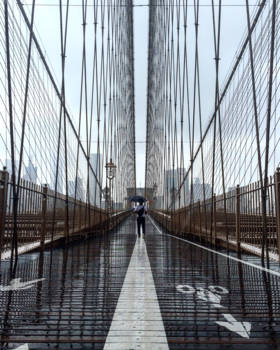 New York - Rainy summer in New York - Brooklyn bridge