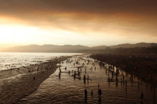 Santa Monica - Rokende zonsondergang Santa Monica - CA