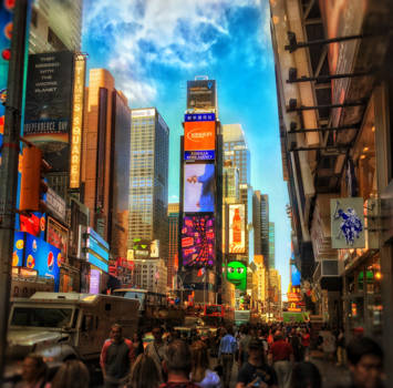 New York - Times Square, lights everywhere, nights and days, like a bunch of sunrays!