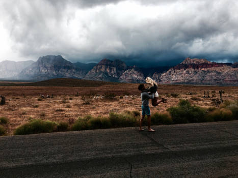 Las Vegas - Warning: bad weather was coming. Maar eerst op de foto!