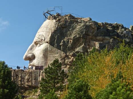 South Dakota - De wandeling (Volks March) naar de top van Crazy Horse Memorial