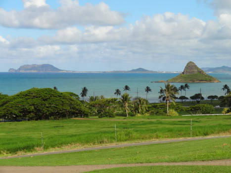 Oahu - Uitzicht vanuit de Kualoa Ranch, Oahu, Hawaii