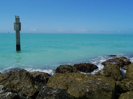 Florida - Het uitzicht vanaf het strand van Key West (Fort Zachary Taylor)