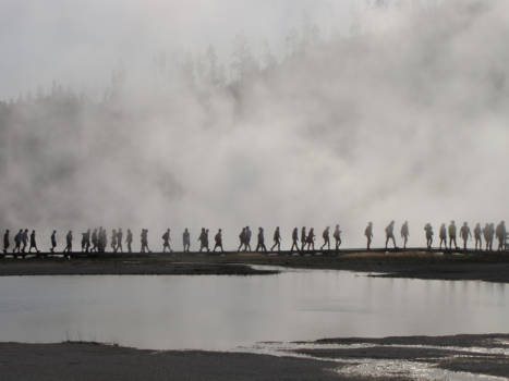 Yellowstone National Park - Schoolklas in Yellowstone national park
