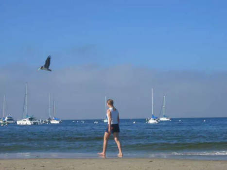 Santa Monica - Lente in Santa Monica, wandeling langs het strand..