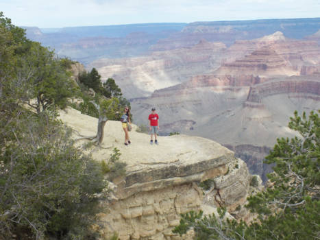 Grand Canyon National Park - Het plateau voor ons hotel.