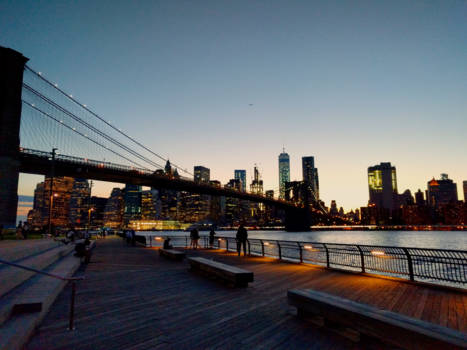 New York - Brooklyn Bridge by Sunset
