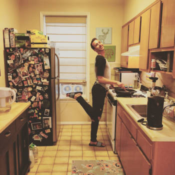 New York - Me Coocking at Airbnb home Brooklyn. Real American Style