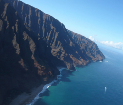 Kauai - Napali Coast, most beautiful place on Kauai (Hawaii), taken from the sky