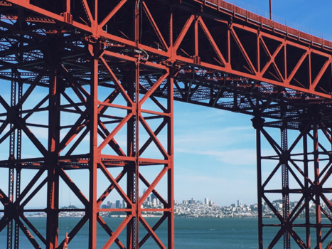 San Francisco - View on SF through Golden Gate Bridge