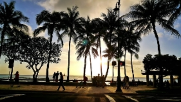 Honolulu - Golden Sunset at Honolulu, Hawai'i