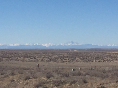 Colorado - Plains met Rocky Mountains in horizon