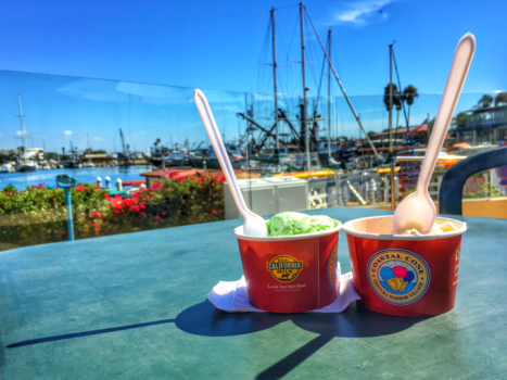 California - ice cream at the harbor of Ventura