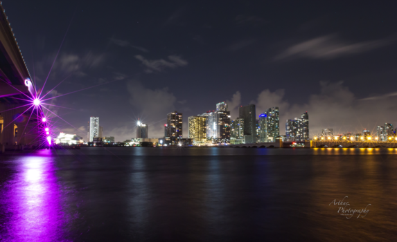 Miami Beach - Miami Skyline by night