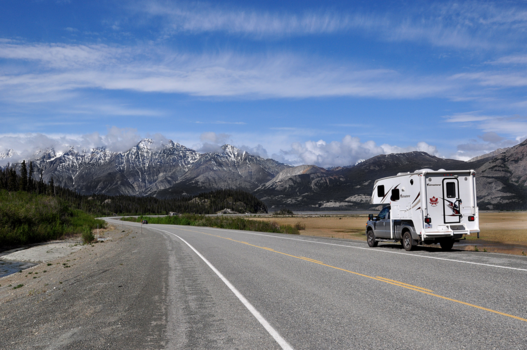 Alaska - Alaska highway near Destruction Bay. Yukon Canada