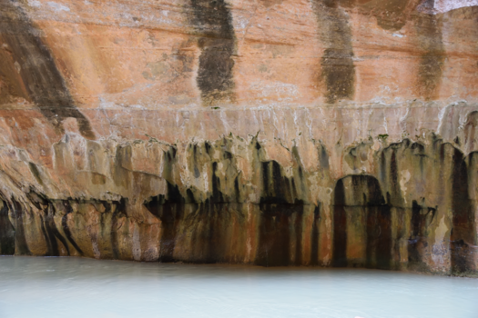 Zion National Park - Optische illusie in Zion: waar start de watergrens?