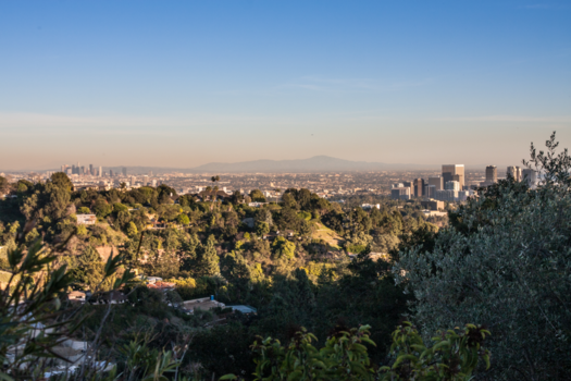Los Angeles - Uitzicht Bel Air richting Hollywood en LA downtown