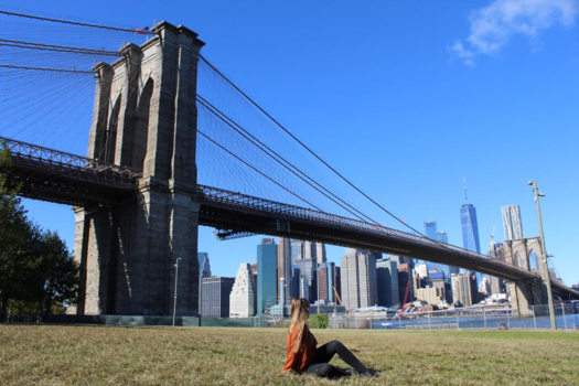 New York - voor de Brooklyn bridge in New York