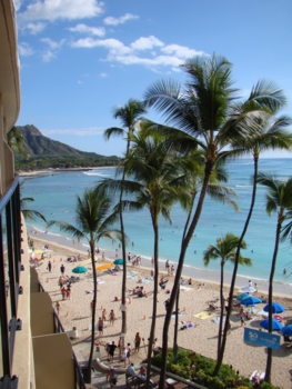 Honolulu - Uitzicht Outrigger hotel Waikiki
