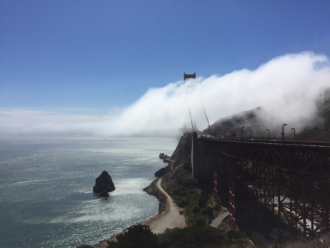 California - Morning fog San Francisco bay
