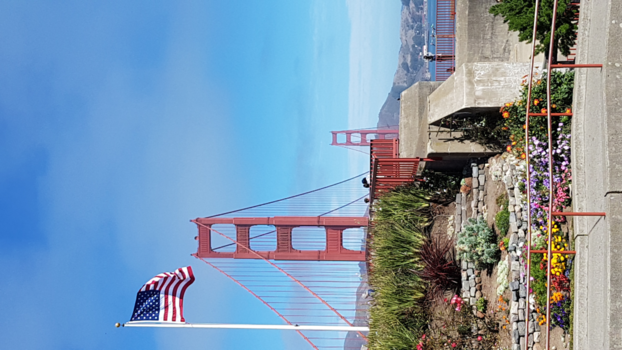 Golden Gate Bridge - Golden Stars and Stripes Gate