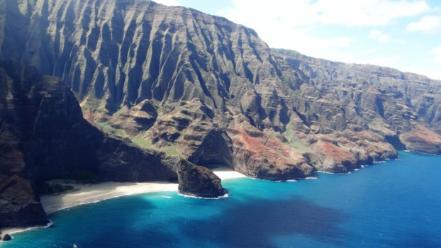 Kauai - Helikoptervlucht over Napali Coast op het eiland Kauai...
