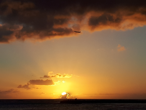 Hawaii - Zonsondergang waikiki oahu