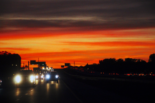 Memphis - Traffic at sunset