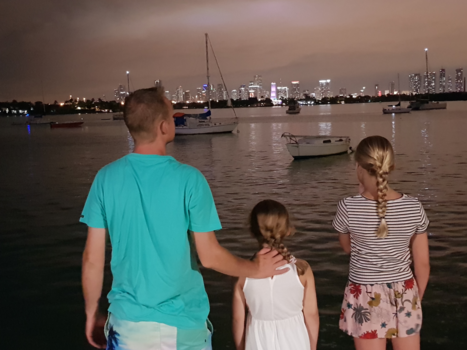 Miami - Miami skyline by night