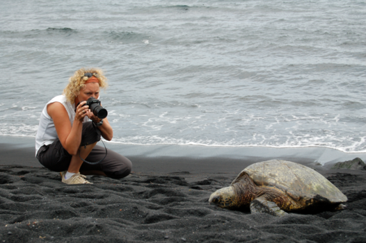 Hawaii - Zwarte lava stranden met reuzeschilpadden