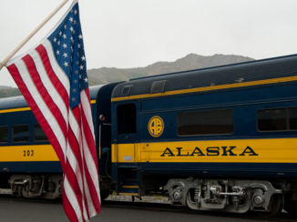 Alaska - De trein op perron Denali NP