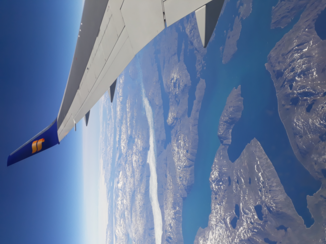 Amerika - Over Groenland vliegen