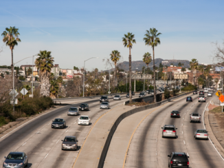 Los Angeles - LA Freeway richting Hollywood