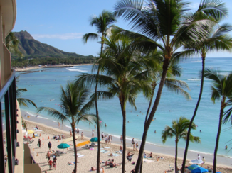 Honolulu - Uitzicht Outrigger hotel Waikiki
